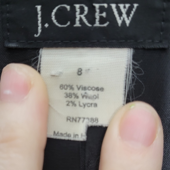 J. Crew Women's Wool Blend Blazer Jacket Gray Button Front Lapel Collar Size 8 - Picture 3 of 3